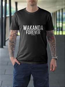 Camiseta Camisa Wakanda Forever Vingadores Masculino Preto