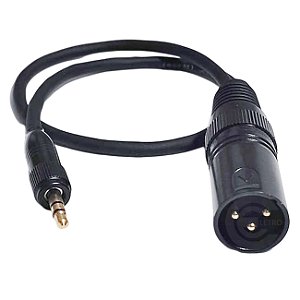 Cabo CL100 Cabo XLR Macho de Linha X Mini Jack P2 Estereo Com Rosca Para BodyPack sennheiser sk100 sk300 sk500 Sony UWP Azden 100 105 300 305 e Similares que tem o mesmo sistema