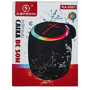 Caixa de Som Portatil Kapbom KA-8881 Wireless Bluetooth MP3 Super Bass Entrada USB - TF