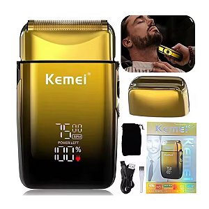 Kemei KM-TX10 barbeador elétrico recarregável cabelo barba navalha cabeça careca barbear para homens elétrico com display lcd máquina de corte de cabelo