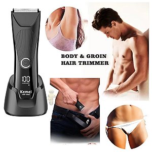 Aparador De Pelos Desmatador Kemei KM-1848 Que Transforma seus Bagos em um Verdadeiro Par de Joias