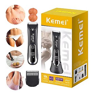 Maquina Kemei KM-1845 2 IN 1 Desmatador de Joias Aparador de Pelos e Acabamento Serie Premium Com Sistema Shaver e Lamina Ceramica