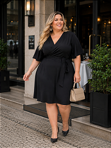 VESTIDO ENVELOPE CURTO PRETO