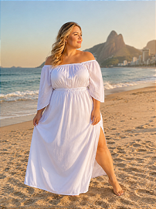 Vestido Longo Branco Flare