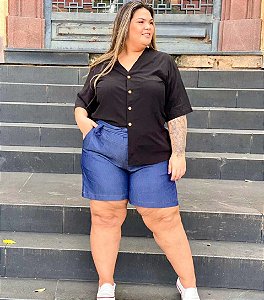 SHORT SOCIAL JEANS CLOCHARD - PROMOÇÃO -Seu dia a dia linda, estilosa e confortável!!