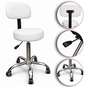 Mocho Giratório com Encosto Akmed para Estética e Clínica