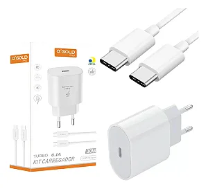 Carregador Turbo 30W USB-C Bivolt O'Gold