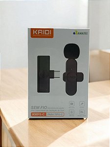 Microfone Lapela Kaidi Tipo C Preto