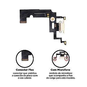 Flex de Carga para iPhone Xr com Microfone