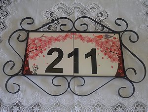 Azulejo Duplo com Estrutura Metálica - Número de Casa