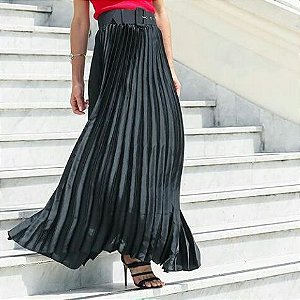 Bazar | Blessed _ saia longa preta plissada _ tamanho M  /SS657