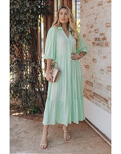 Bazar | Ave Rara - VESTIDO CHEMISE PEQUIM FOIL | MENTA |  OPVL0479
