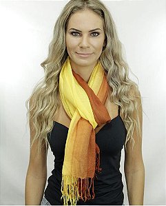 Lenço Degradê Amarelo e Laranja Mariana