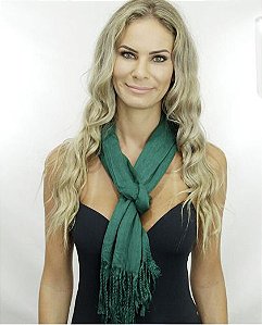 Lenço Verde Fino e sem Estampa Alpinea