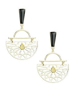 Maxi brinco dourado e preto Columbus