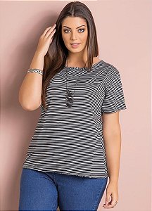 Blusa Listrada Plus Size