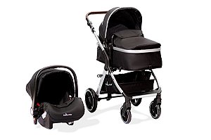 Carrinho e Bebê Conforto TS Kansas Silver/Preto - Premium Baby