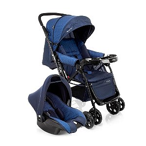 Carrinho de Bebê Travel System Reverse Azul Rajado  - Cosco