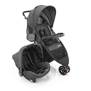 Carrinho de Bebe Travel System Jetty DUO Preto Mescla- Cosco