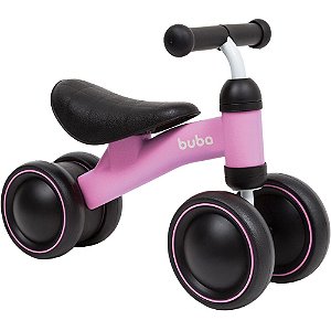 Bicicleta de Equilíbrio 4 Rodas Buba Rosa