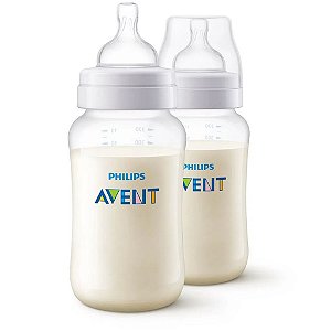 Kit Duplo Mamadeira Anti-Colic Transparente 330ml Philips Avent