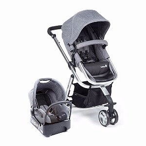 Travel System Mobi Safety 1St Grey Denim Silver