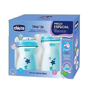 Mamadeiras Step Up 150ml + Step Up 300ml Blue Chicco