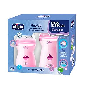 Mamadeiras Step Up 150ml + Step Up 300ml Pink Chicco