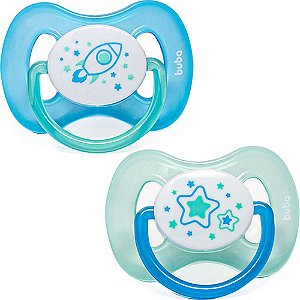 Kit 2 Chupetas Comfort Tamanho 2 Foguete e Estrelas - Buba