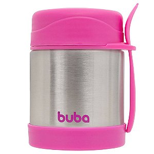 Pote Térmico com Colher Rosa - Buba