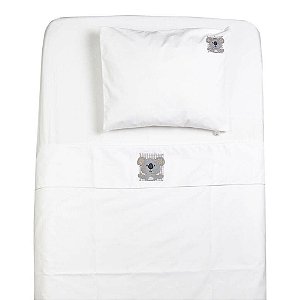 Lençol de Berço e Mini Cama Percal 200 fios 3 peças Colorido Coala D´Bella for Baby