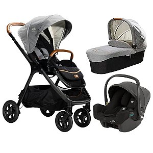 Carrinho de Bebê Finiti + Moisés Ramble XL Signature Carbon Cinza + Bebê Conforto I-snug - Joie