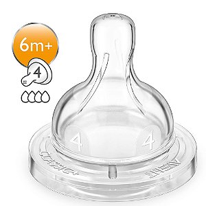 Bico de Mamadeira Linha Anticólica N° 4 Philips Avent Transparente