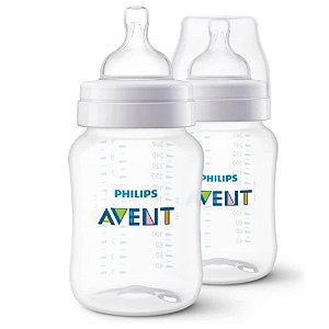 Pack Duplo Mamadeira Anti-colic Transparente 260ml – Philips Avent