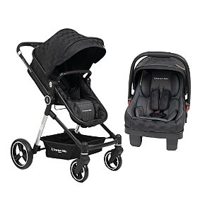 Carrinho com Bebê Conforto TS Aston com Base Silver/Black Premium Baby