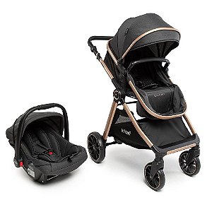 Carrinho com Bebê Conforto Travel System Romanzo Duo Preto Bronze - Infanti