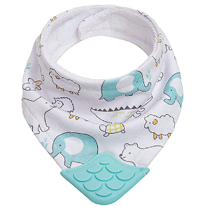 Bandana Com Mordedor Animais Azul - Buba