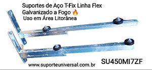 "Suporte Linha Flex T-FIX: SU450MI7ZF – Galvanizado a  fogo, 440mm, Atende NBR 16655-1/2018, 10 Anos de Garantia. Estabilidade para Condensadoras de 9K a 12K."