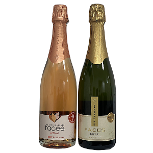 Kit Presente Espumante Lidio Carraro Faces Brut e Espumante Lidio Carraro Faces Brut Rose