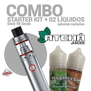 COMBO Kit Stick v8 - Smok + 2 líquidos Atcha