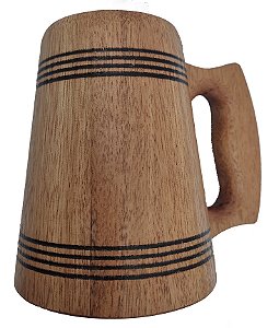 Caneca Medieval Madeira Torneada Vikings - Hidromel - 400ml