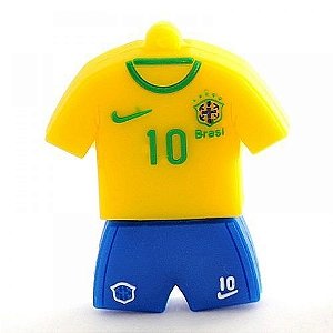 Pen Drive 4gb - Emborrachado - Camisa Do Brasil