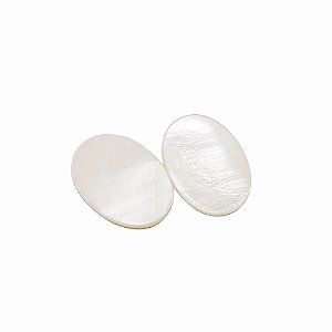 12-0232 - Pacote com 100 Madrepérolas MarfimChaton Oval 18mmx25mm (sem furo)