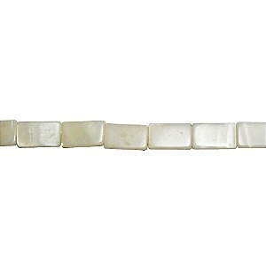 12-0177 - Fio de Madrepérolas Marfim Retangular 10mmx16mm