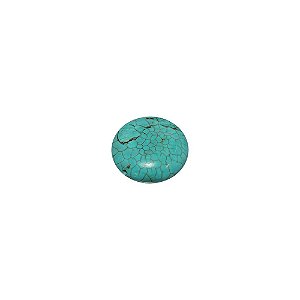 10-0022 - Pacote de 1 Kg de Pedra Turquesa Redonda com Meio Passante 18mm