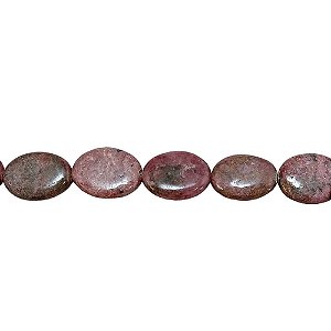10-0086 - Fio de Pedras Rodonitas Ovais com Passante 20mmx15mm