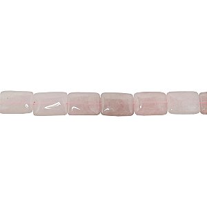 10-0095 - Fio de Pedras Quartzo Rosa Retangulares com Passante 18mmx25mm