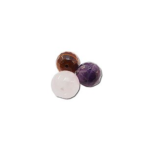 10-0121 - Pacote com 10 Pedras Coloridas Bola Facetada com Meio Furo 10mm