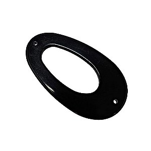 05-0790 - Pacote com 1 Kg de Acrílico Preto Oval Vazado 34mmx60mm