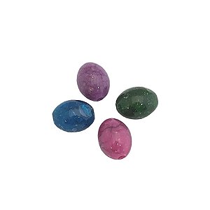 05-0893 - Pacote com 1 Kg de Acrílico Colorido Oval Imitação de Pedra 12mmx10mm